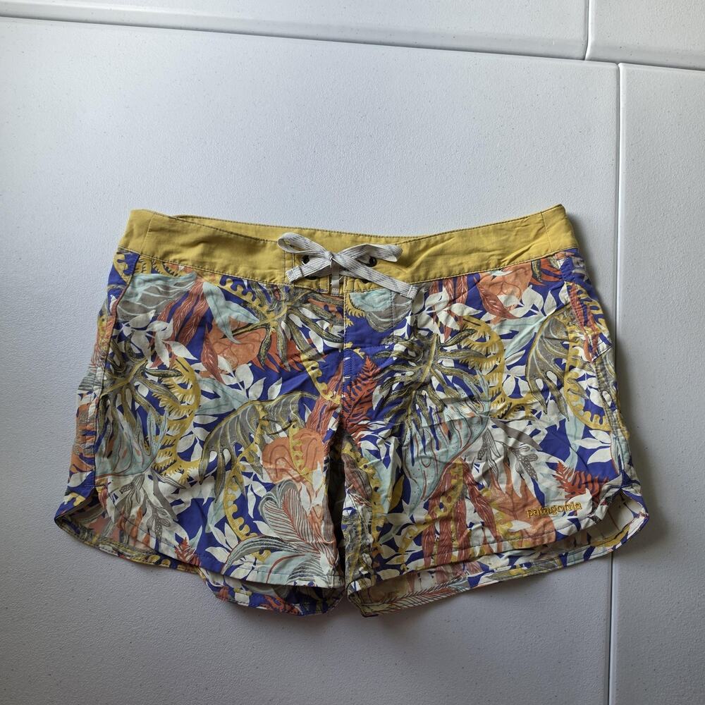Patagonia Skimmer Shorts Womens 4 Multicolor Tropical Floral Swim Boardshort - Picture 1 of 10